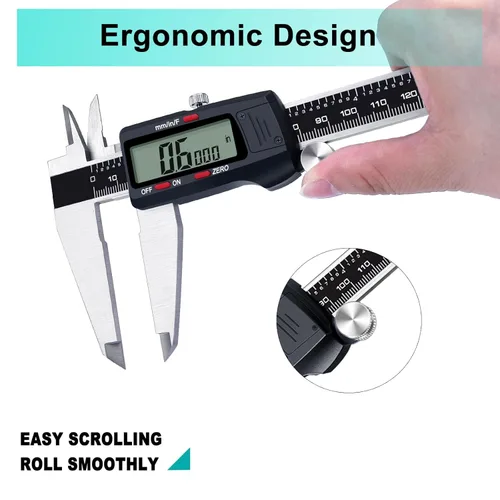 Miniatura 4 de Kynup - Herramienta de micrómetro y pie de rey de 12 pulgadas, calibre digital con acero inoxidable, pantalla LCD grande, función de apagado