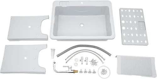 Miniatura 3 de Fregadero de plástico independiente con tabla de lavadero, 31.5 x 22.05 pulgadas, fregadero de utilidad para interiores y exteriores con grifo