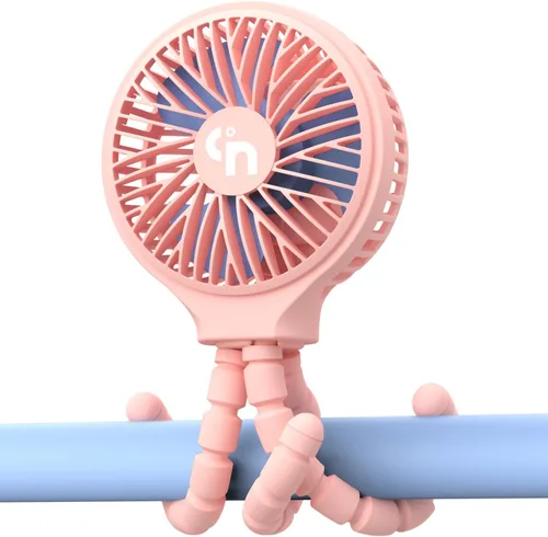 Miniatura 4 de Ventilador Portátil para Cochecito, Operado por USB o Batería Recargable con 3 Velocidades y Rotación de 360°, Clip de Enfriamiento para Cuna