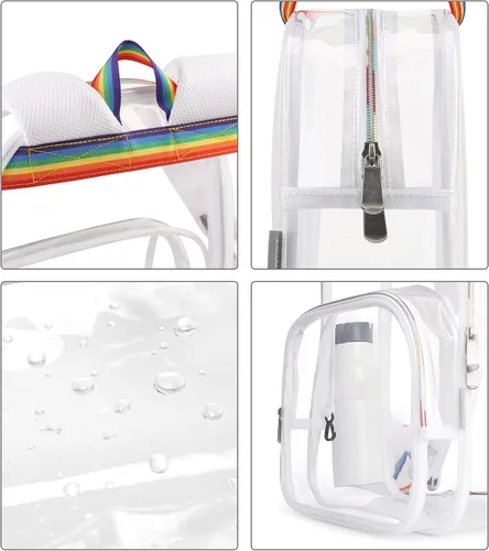Miniatura 6 de mommore Mochila transparente duradera, transparente, para escuela, trabajo, seguridad