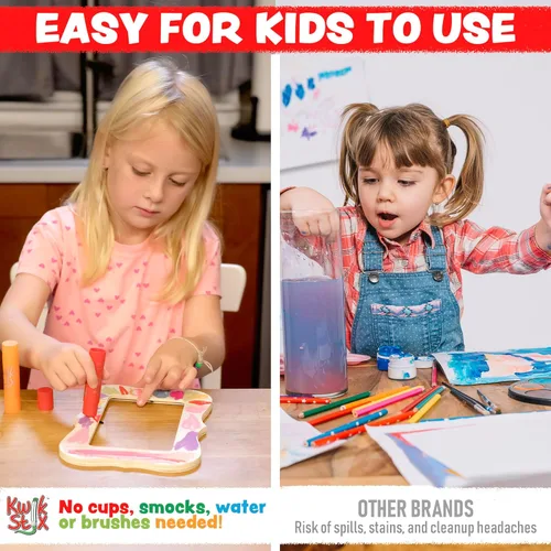Miniatura 6 de Barras de pintura de témpera sólida Kwik Stix, 24 colores, barras de pintura lavables para niños, no tóxicas, de secado rápido, libres de alérgenos