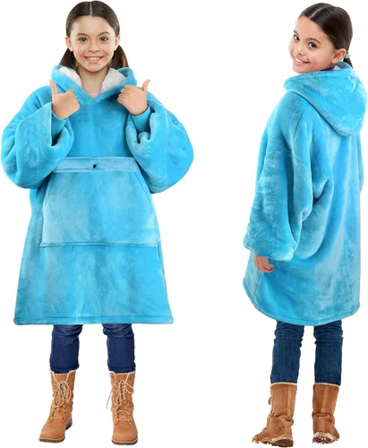 Miniatura 21 de Solaris Zebra - Sudadera con capucha estilo manta para niños con diseño con temática de amor, acogedora y cálida de forro polar Sherpa, para Corazón