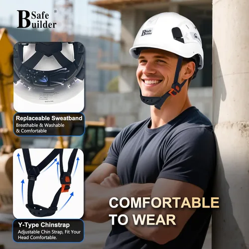 Miniatura 8 de Casco de Seguridad para Construcción ABS Casco Duro Sistema de Ventilación Ajustable Cascos Duros Protección de Cabeza para Trabajo Industrial