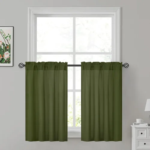 Miniatura 63 de HOMEIDEAS Cortinas Transparentes de Privacidad Blancas No Transparentes, 52 X 45 Pulgadas de Largo 2 Paneles Cortinas Transparentes Filtradoras
