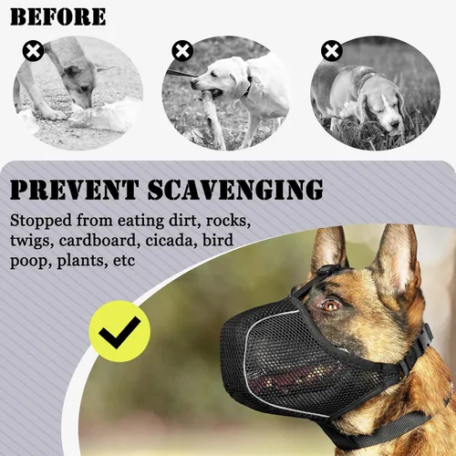 Miniatura 5 de Mayerzon Bozal para perro, bozales suaves de malla patentados para perros grandes, medianos y pequeños, caniche Husky Doberman Labrador Retriever