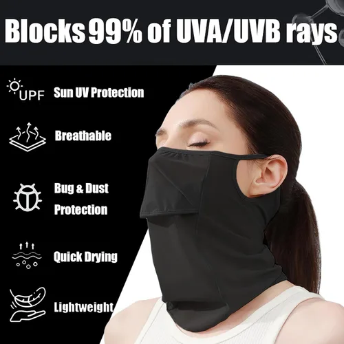 Miniatura 2 de Máscara facial con protección UV para el cuello, pasamontañas, bandana para mujer, máscara de golf