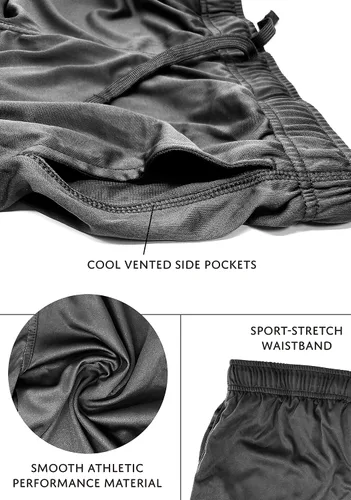 Miniatura 9 de Andrew Scott Pantalones cortos deportivos de baloncesto para niños con rendimiento activo y estilo de malla, varios paquetes