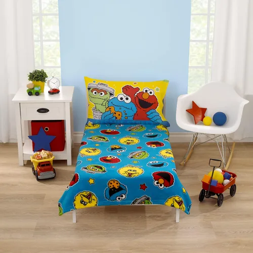 Miniatura 4 de Sesame Street Come and Play - Manta para niños pequeños, azul, verde, rojo y amarillo, Elmo, Big Bird, Cookie Monster y Oscar The Grouch