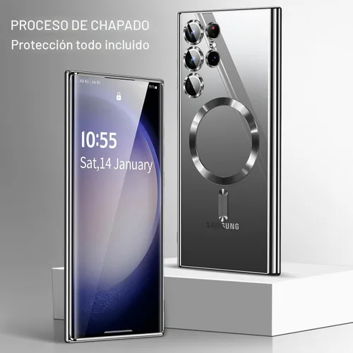 Miniatura 5 de Hurgoer Funda para Samsung Galaxy S24 Ultra (Solo). Funda Magnética para S24 Ultra, Brillante Delgada Fina Suave funda capa para 6.8 pulgadas. Negro
