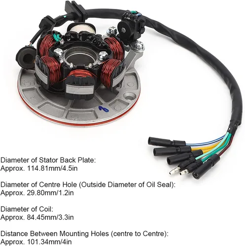 Miniatura 5 de Reemplazo de estator Magneto, placa de estator Magneto de repuesto de 5 bobinas, estator de encendido magnético, accesorio de motocicleta apto