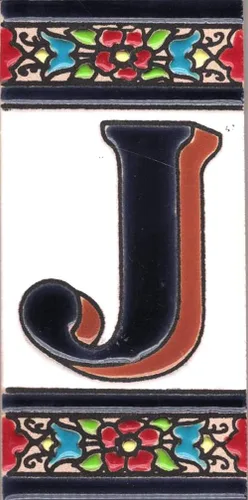 Miniatura 20 de Número de Casa - Número para Casa, Cerámica Esmaltada, Técnica Española Pintada a Mano Cuerda Seca, Nombres y Direcciones, Modelo Flor 2.2 x 4.1 in 8