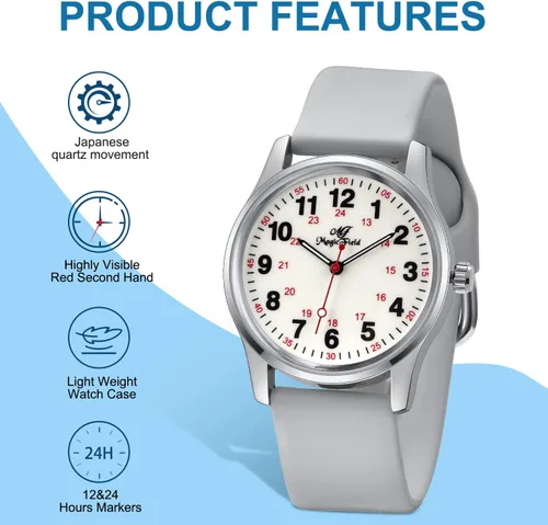 Miniatura 7 de ManChDa Nurse Watch Nursing Watch Medical Analog Watches for Women Waterproof Watch with Second Hand Easy to Read Watch Military Time Watch Luminous