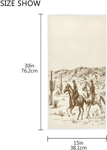 Miniatura 2 de QUGRL Wild West Cowboys - Toallas de mano de cocina con diseño del desierto americano, toalla de mano para decoración de baño, 16 x 30 pulgadas
