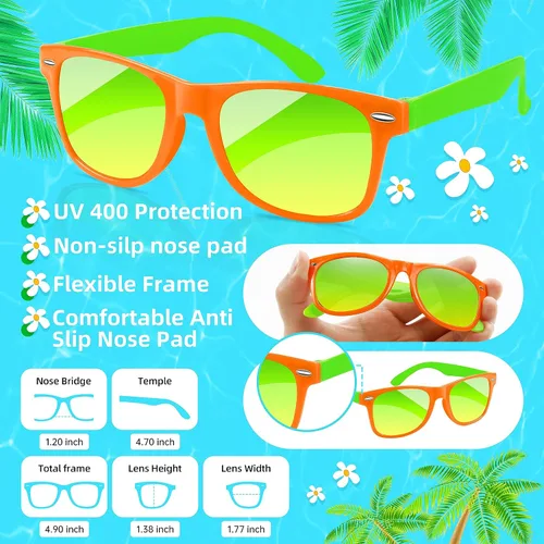 Miniatura 21 de Kids Sunglasses Party Favors Bulk, Neon Sunglasses with UV400 Protection for Gilrs Boys Kids