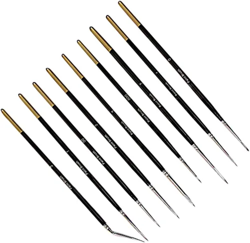 Miniatura 7 de NUOBESTY Juego de 9 pinceles de acuarela para pintura de detalles para arte en miniatura, bolígrafos de dibujo de acuarela profesionales