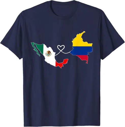 Miniatura 69 de Camiseta Half Colombian Half Mexican Flag Map DNA Mexico Colombia