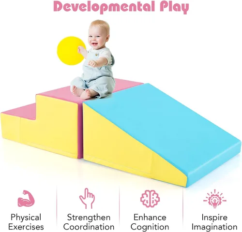 Miniatura 8 de Olakids Juguetes de escalada para niños pequeños, bloques de escalada de espuma para bebés de interior, juego suave con piel sintética, juego