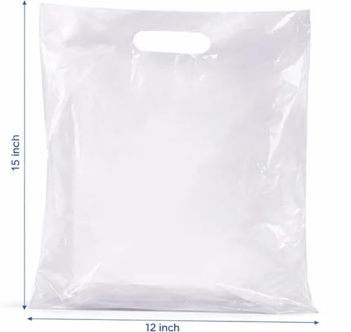 Miniatura 2 de Infinite Pack 100 bolsas de plástico transparentes con asas de 12"x15" 1.25Mil de espesor, bolsas brillantes de venta al por menor y de compras