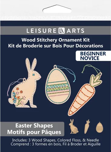 Kit de costura de madera, adornos de Pascua, juego de 3 piezas, manualidades para adultos o niños, kits de manualidades para adolescentes, kit de