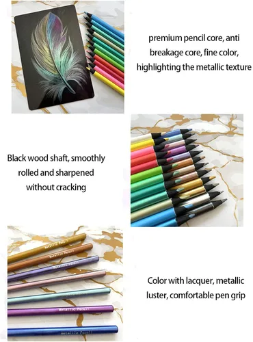 Miniatura 8 de Lápices de colores, 24 colores pintados a mano, lápices de dibujo, lápices de bocetos para manualidades, pintura, bocetos, diseño, álbumes