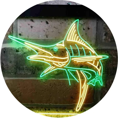 Miniatura 19 de ADVPRO Marlin Fish Room Man Cave Dual Color LED Neon Sign Blue & Red 12 x 8 Inches st6s32-i3723-br