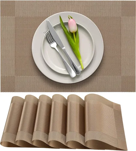 Miniatura 7 de Manteles Individuales More Décor para Mesa de Comedor, Manteles de Mesa de Vinilo PVC Lavables y Resistentes al Calor para Comedor y Cocina, Juego
