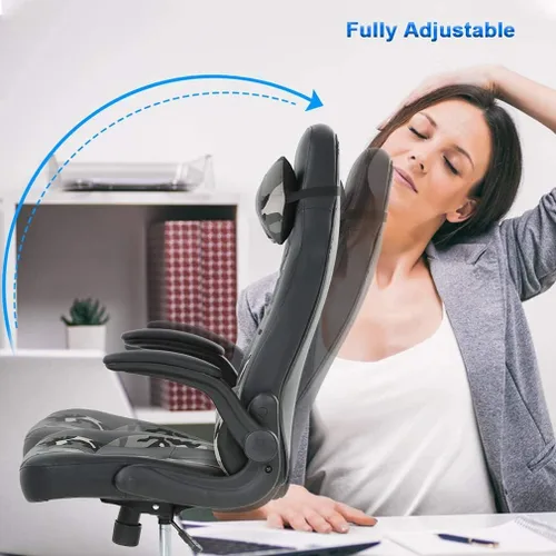 Miniatura 4 de Silla de juegos de PC de piel sintética, silla giratoria giratoria para tareas de carreras, sillas de escritorio ergonómicas con respaldo alto