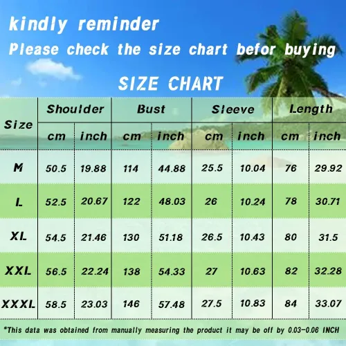 Miniatura 3 de WRITKC Tropical Shirts Button Down Holiday Casual Hawaiian Short Sleeve Men Loose Beach Shirts