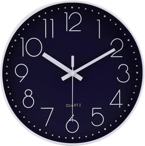 Miniatura 20 de jomparis Reloj de Pared Morado de 12 Pulgadas Reloj de Pared de Cuarzo Silencioso para Dormitorio, Hogar, Sala de Estar