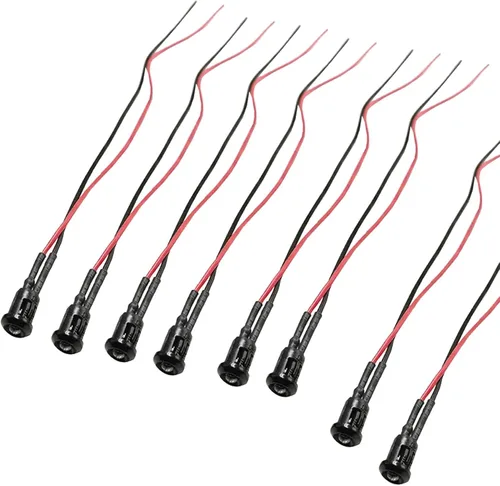 Miniatura 2 de 30 bombillas LED blancas de 0.118 in y 12 V precableadas con cable de 7.87 pulgadas, diodo emisor precableado, 30 unidades, color negro, 0.118 in