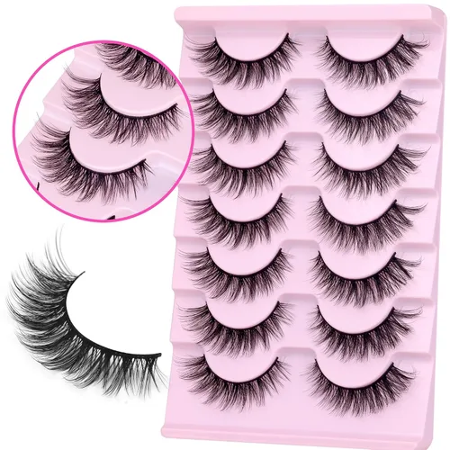 Miniatura 4 de Wispy Lashes Pestañas postizas de aspecto natural con pegamento de pestañas, kit de pestañas de ojo de gato, extensión de pestañas con pegamento
