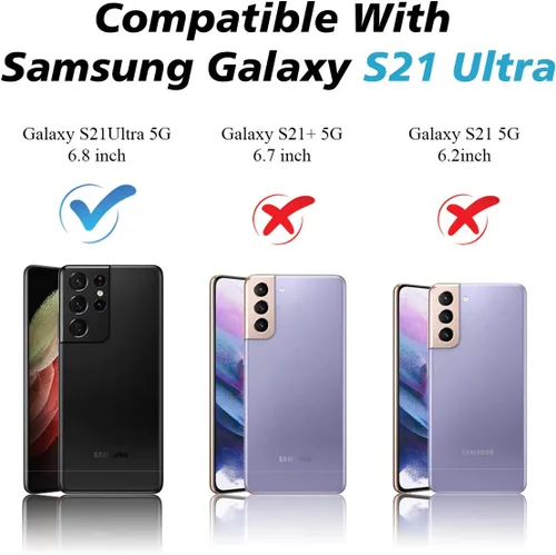 Miniatura 6 de CloudValley Funda para Samsung Galaxy S21 Ultra con funda para cámara, protección de cuerpo completo y ajuste delgado, funda de protección de cámara