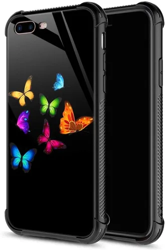 Miniatura 16 de Carcasa para iPhone 8 Plus, 9H de cristal templado para iPhone 7 Plus, para hombres y niños, diseño de patrón fresco a prueba de golpes, Bandera