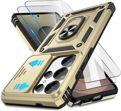 Miniatura 141 de ATUMP Funda para OnePlus Nord N200 5G con protector de pantalla HD con cubierta para cámara deslizante, soporte de anillo de rotación de 360°