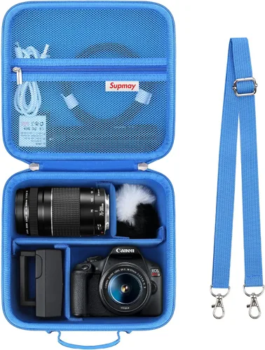Miniatura 10 de Funda rígida de transporte para Canon EOS Rebel T7 / T8i / T5 / R50 / R100 / T6 / R8 / R10 / R5 Mark II / R7 / R5 / T100 DSLR cámara, lente, trípode