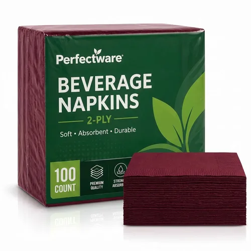 Miniatura 13 de Perfectware - Servilletas negras para bebidas de 2 capas - Paquete de 300 servilletas de cóctel, 10 x 10 pulgadas
