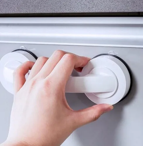 Miniatura 3 de WANLIAN - Potente manija de puerta de espejo de cristal con ventosa, pasamanos de pared con ventosa para refrigerador, cajón de nevera, manija