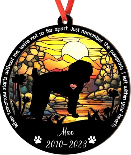 Miniatura 72 de Adorno personalizado para atrapasoles de sabueso afgano, adorno de Navidad de sabueso afgano – Regalo para perro amante, sabueso afgano