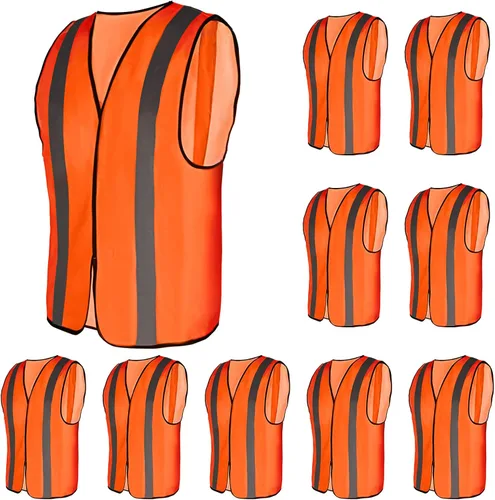 Miniatura 8 de Paquete de 10 chalecos reflectantes de seguridad Mount Marter para operadores al aire libre y deportistas Naranja