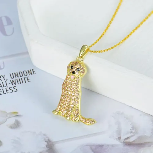 Miniatura 111 de Collares con colgante de perro de plata de ley S925 – 24 razas corgi/husky/labrador/pastor para mujer