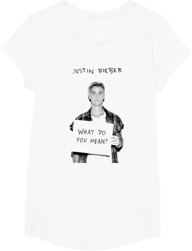 Miniatura 7 de Justin Bieber Camiseta oficial de What Do You Mean Single Cover B&W, Blanco