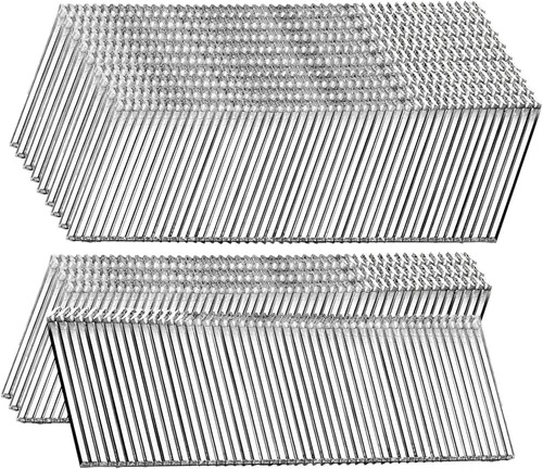 Clavos de acabado en ángulo de calibre 16 de 20 grados, galvanizados de 1-1/4 pulgadas, 3000 unidades, para clavadora neumática y eléctrica con