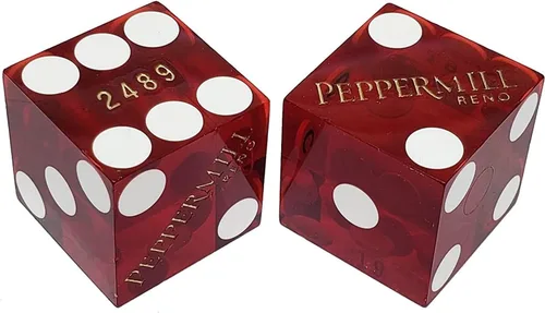 Miniatura 33 de Cyber-Deals Amplia selección de dados de 0.748 in pares de dados auténticos Nevada Casino TablePlayed dados Harveys Lake Tahoe púrpura pulido