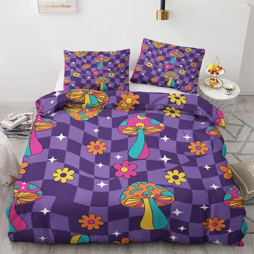 Miniatura 9 de Retro Disco Ball Duvet Cover Twin Size - Synthwave Neon Grid Bedding Set & Bedroom Decor, 2 Piece, Soft Microfiber Reversible Comforter Cover & 1