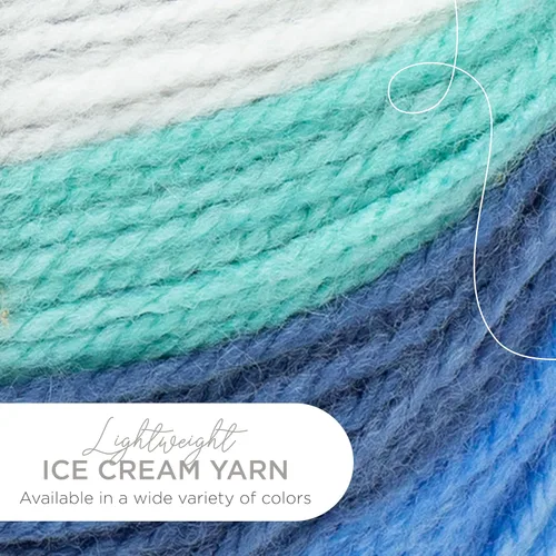 Miniatura 2 de Lion Brand Yarn, Hilo para Bebé Ice Cream para tejer, ganchillo y manualidades, Baseball Nut, 1 paquete, fibra acrílica colorida de peso DK