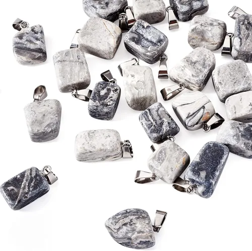 Miniatura 30 de Beadthoven - 24 dijes de piedras preciosas irregulares naturales, piedras curativas mixtas, chakras, reiki, pepita, piedras preciosas para hacer