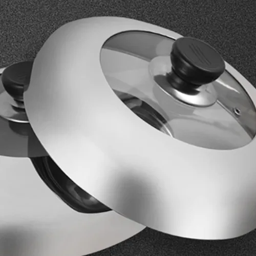 Miniatura 5 de YARNOW Tapas de sartén de acero inoxidable Cubierta de olla de metal Mango de tapa de olla de cocina grande para cocinar
