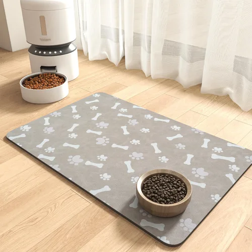 Miniatura 13 de MontVoo - Alfombrilla absorbente para alimentación de mascotas - Alfombrilla para mascotas sin manchas para cuenco de comida y agua - Alfombrilla