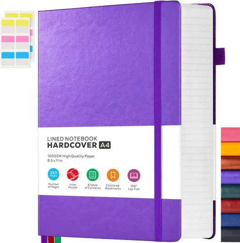 Miniatura 21 de FOCUS DAY Cuaderno de Cuero con Páginas Rayadas, 320 Páginas Cuaderno de Tapa Dura para Escribir y Tomar Notas para Mujeres y Hombres, B5
