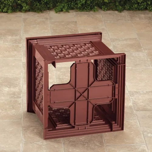 Miniatura 3 de Fox Valley Traders Macetero ligero estilo ratán para todo tipo de clima, presentación versátil, material de polietileno de alta calidad, fácil Marrón